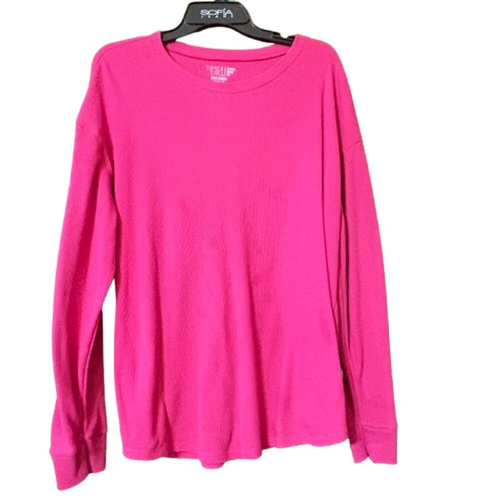Time & Tru Thermal Pullover Deep Pink Long Sleeve Womens Size XXXL (22)